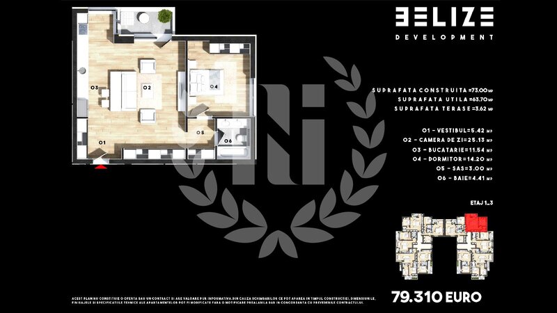 Cernica, apartament 2 camere bloc nou